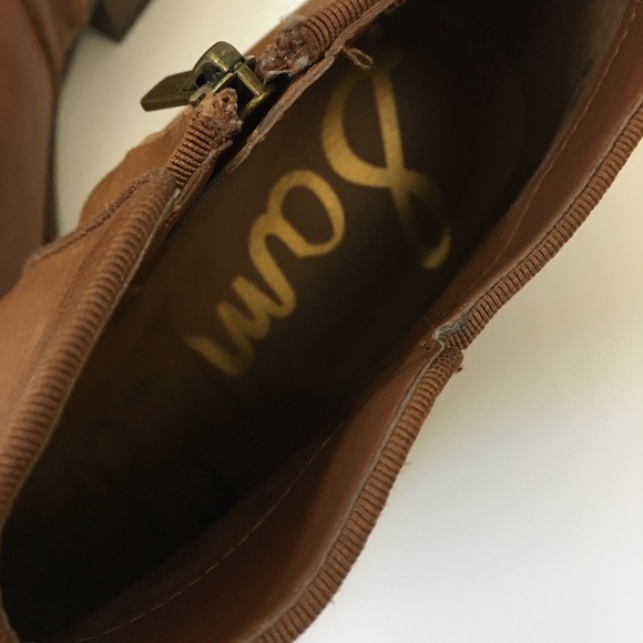 Sam Edelman Brown Leather Ankle Boots Size 8 - Picture 8 of 11
